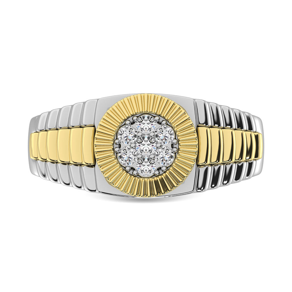 Diamond 1/4 Ct.Tw. Mens Fashion Ring in 10K Two Tone Gold