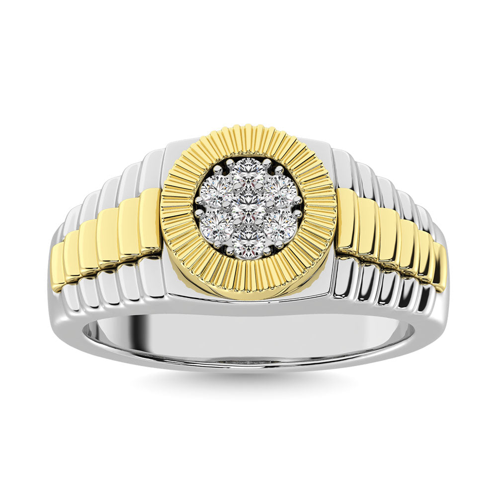 Diamond 1/2 Ct.Tw. Mens Fashion Ring in 10K Two Tone Gold