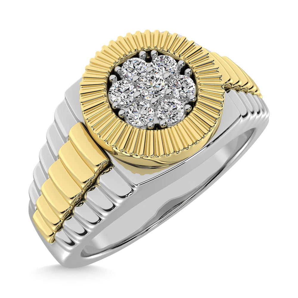 Diamond 1/2 Ct.Tw. Mens Fashion Ring in 10K Two Tone Gold