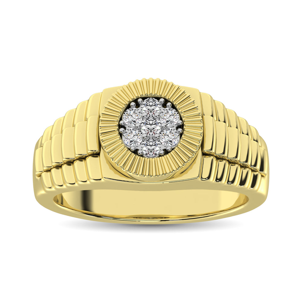 Diamond 1/4 Ct.Tw. Mens Fashion Ring in 10K Yellow Gold