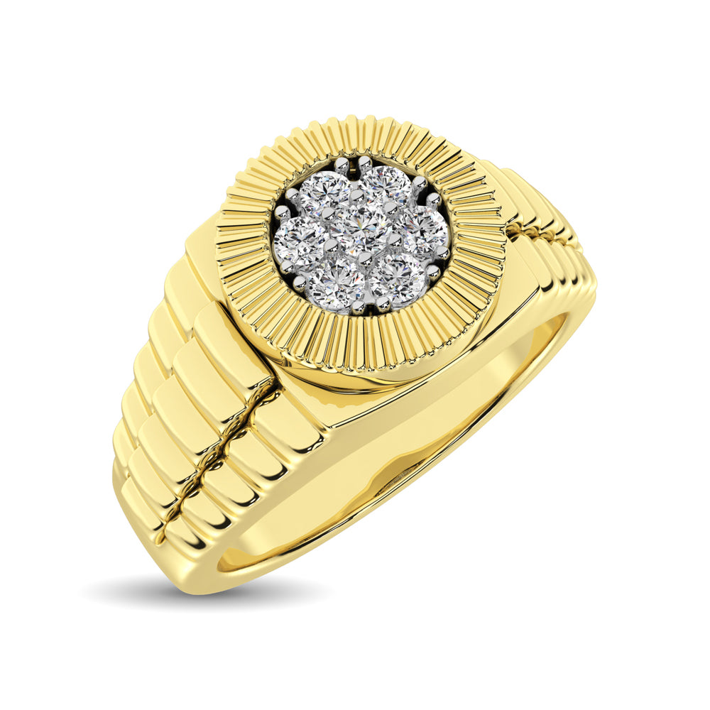 Diamond 1/4 Ct.Tw. Mens Fashion Ring in 10K Yellow Gold