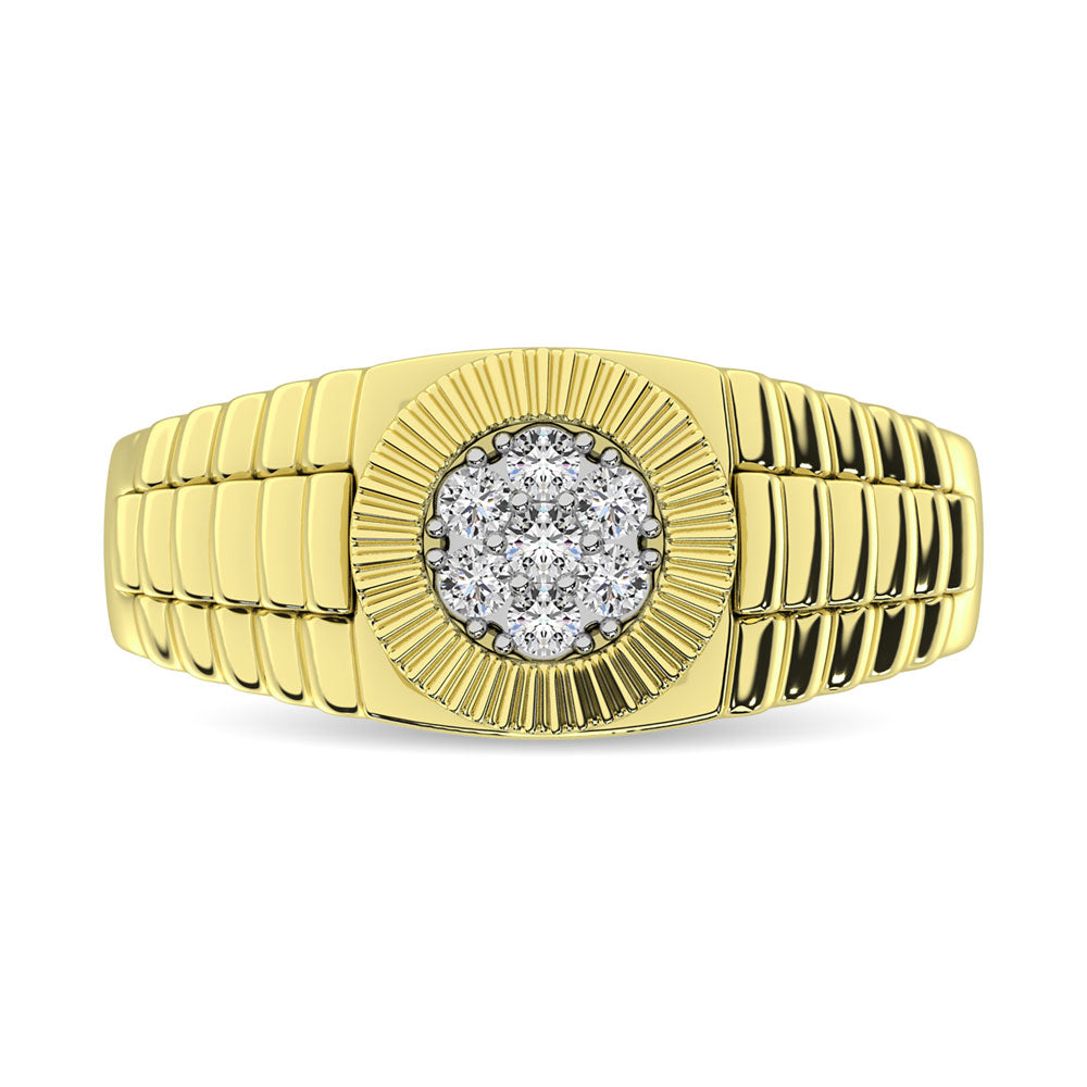 Diamond 1/2 Ct.Tw. Mens Fashion Ring in 10K Yellow Gold