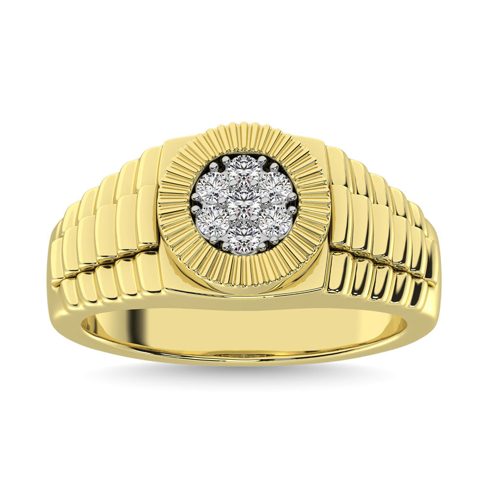 Diamond 1/2 Ct.Tw. Mens Fashion Ring in 10K Yellow Gold