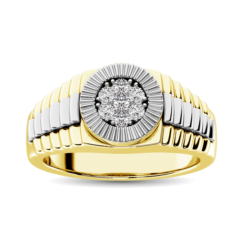 Diamond 1/2 Ct.Tw. Mens Fashion Ring in 10K Two Tone Gold