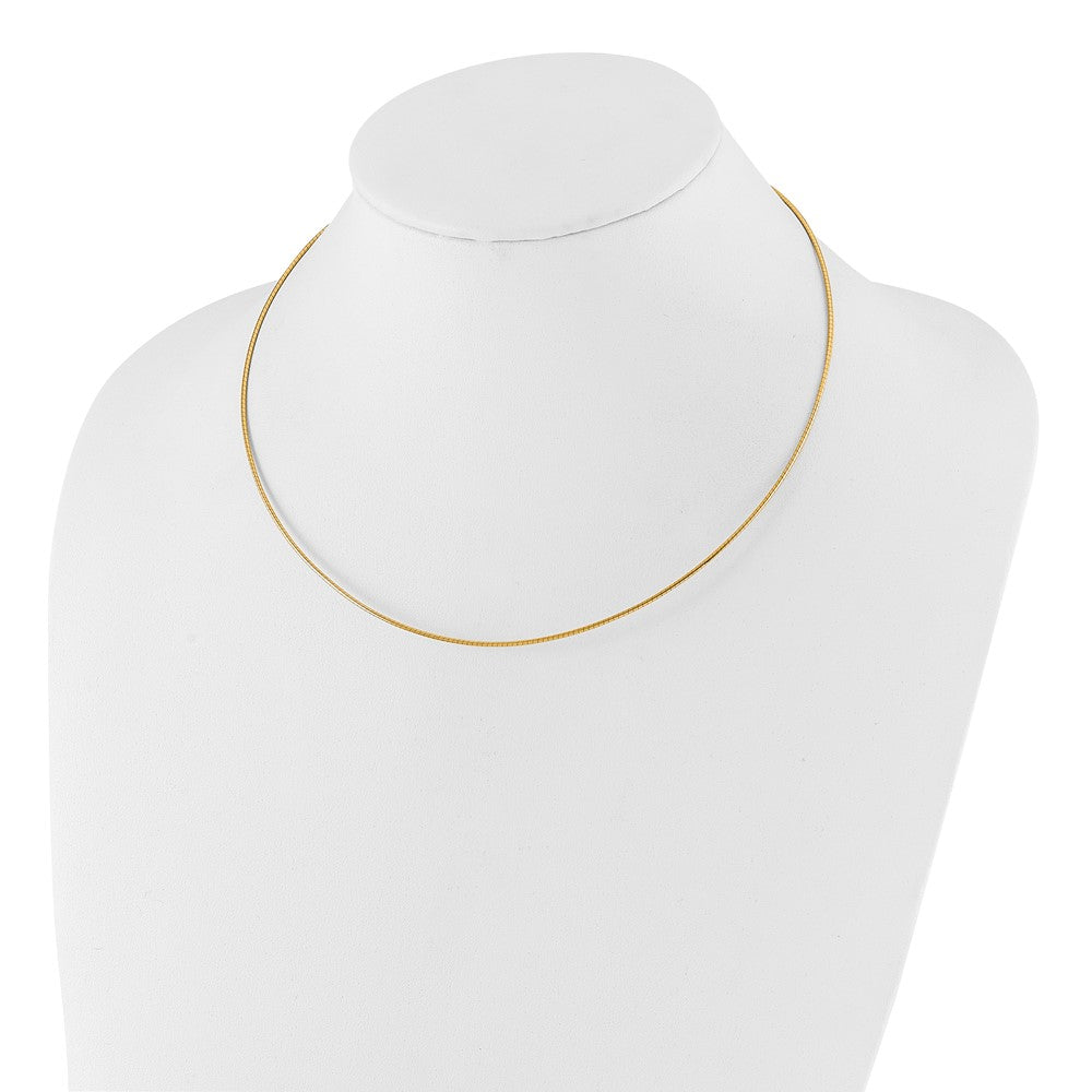 14K 1.2mm Detachable Clasp Omega Necklace