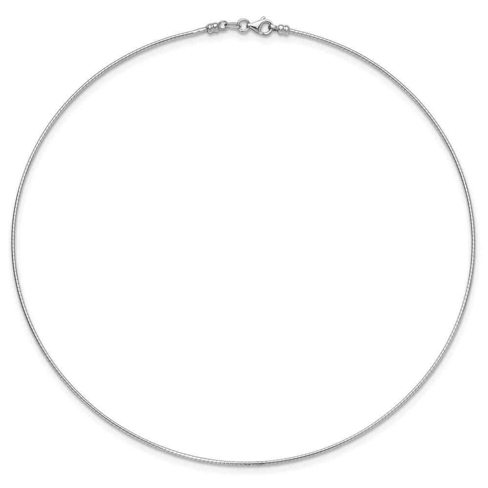 14K White Gold 1.2mm Detachable Clasp Omega Necklace