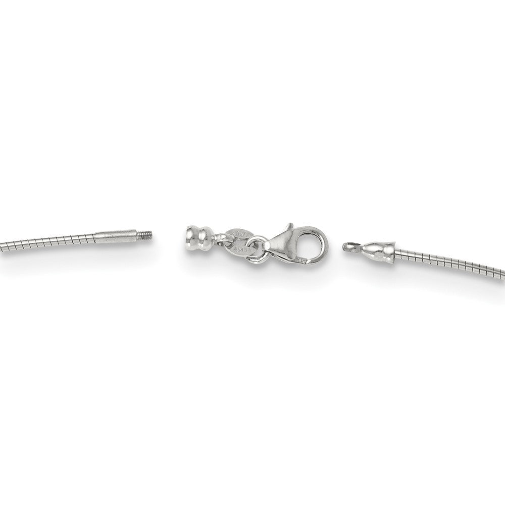 14K White Gold 1.2mm Detachable Clasp Omega Necklace