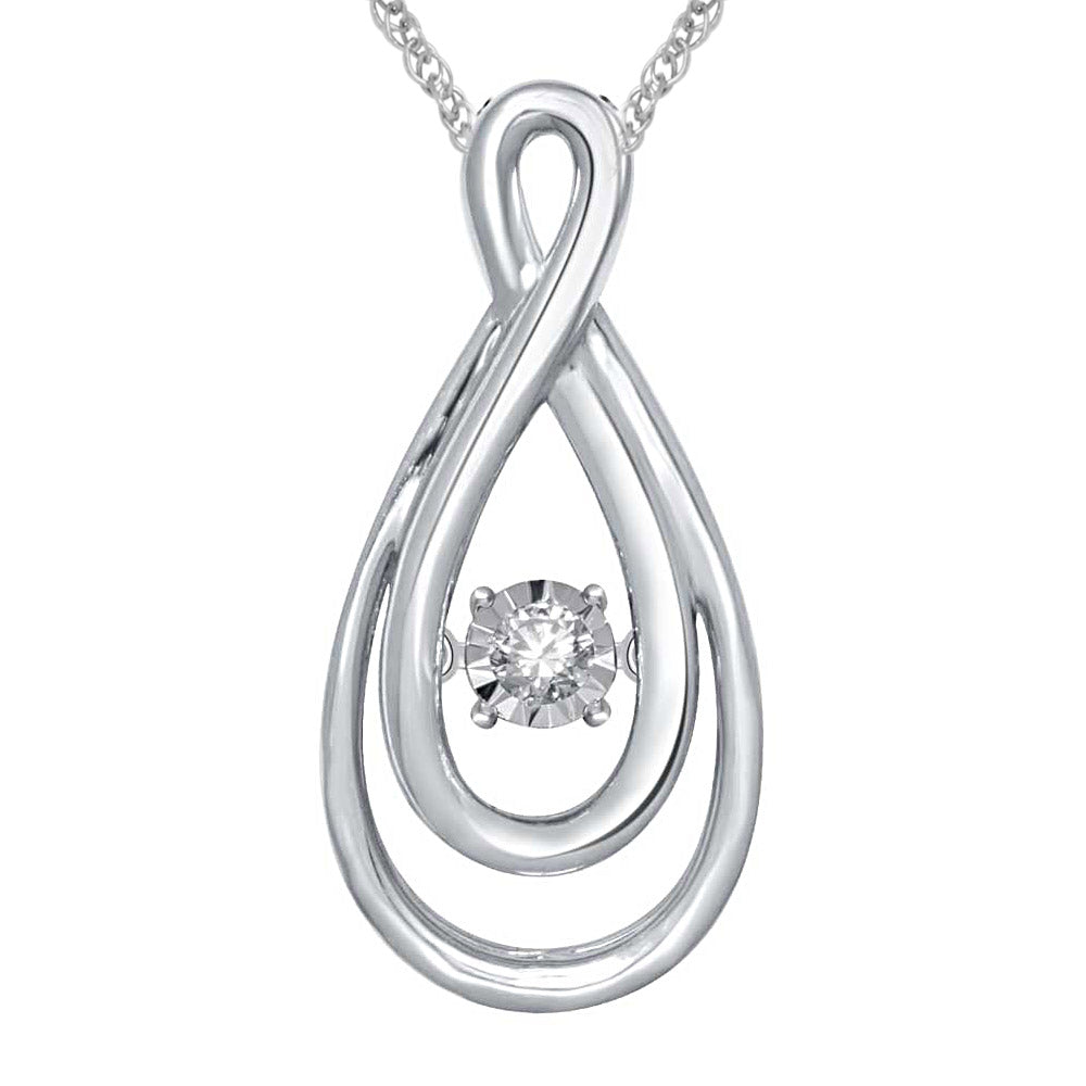 Sterling Silver Moving Diamond Accent Fashion Pendant