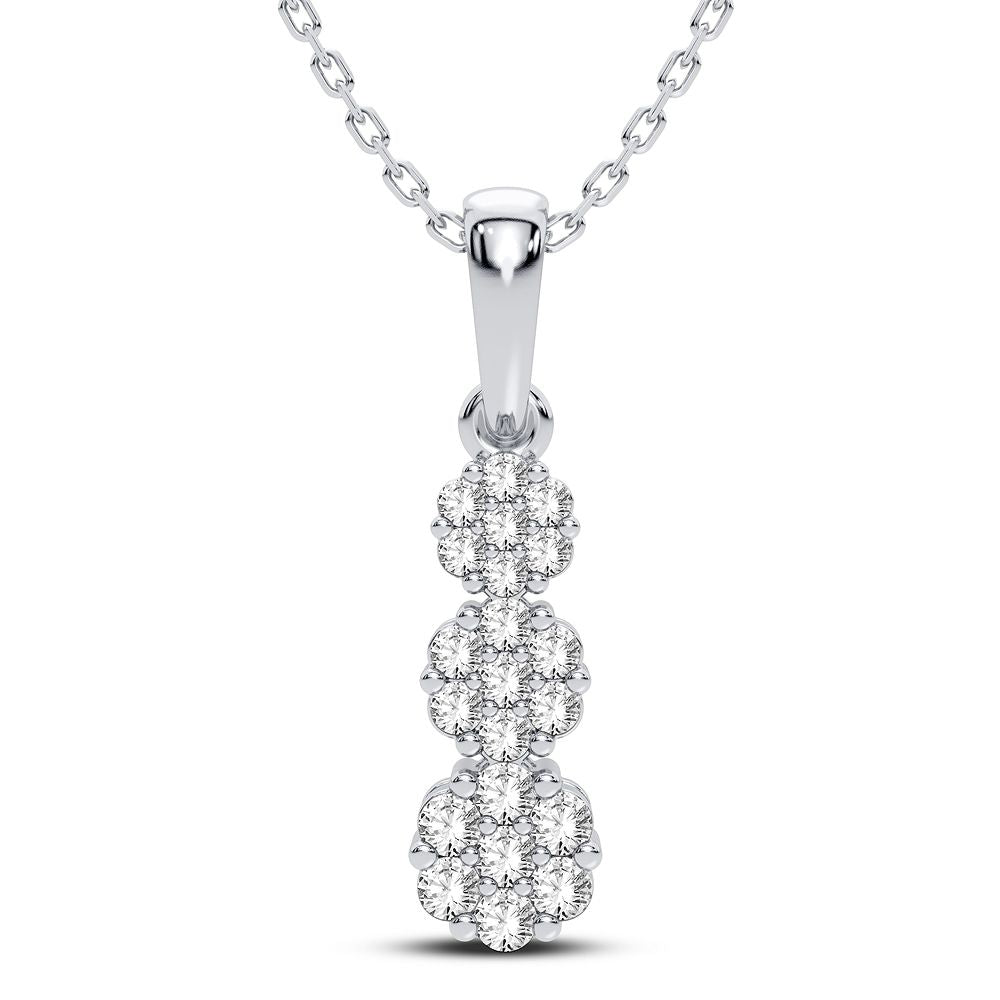 14K White Gold Beautiful 0.50Ct Diamond Pendant