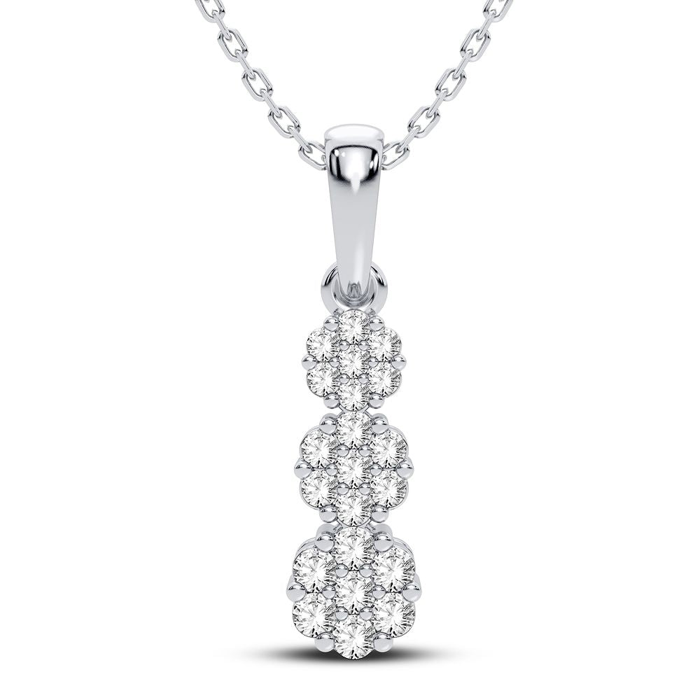 14K White Gold Elegant 0.25Ct Diamond Pendant