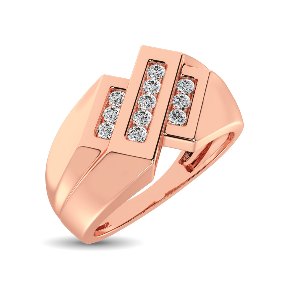 10K Rose Gold 1/4 Ct.Tw. Diamond Mens Ring