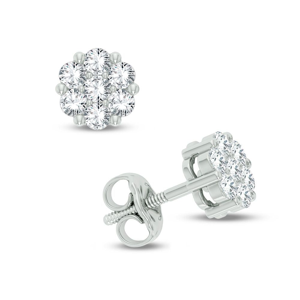 14K White Gold 0.50Ct Diamond Earring