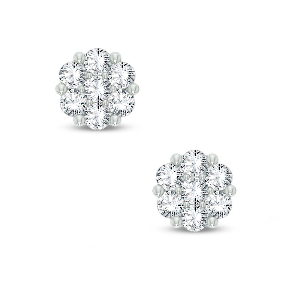 14K White Gold 0.50Ct Diamond Earring