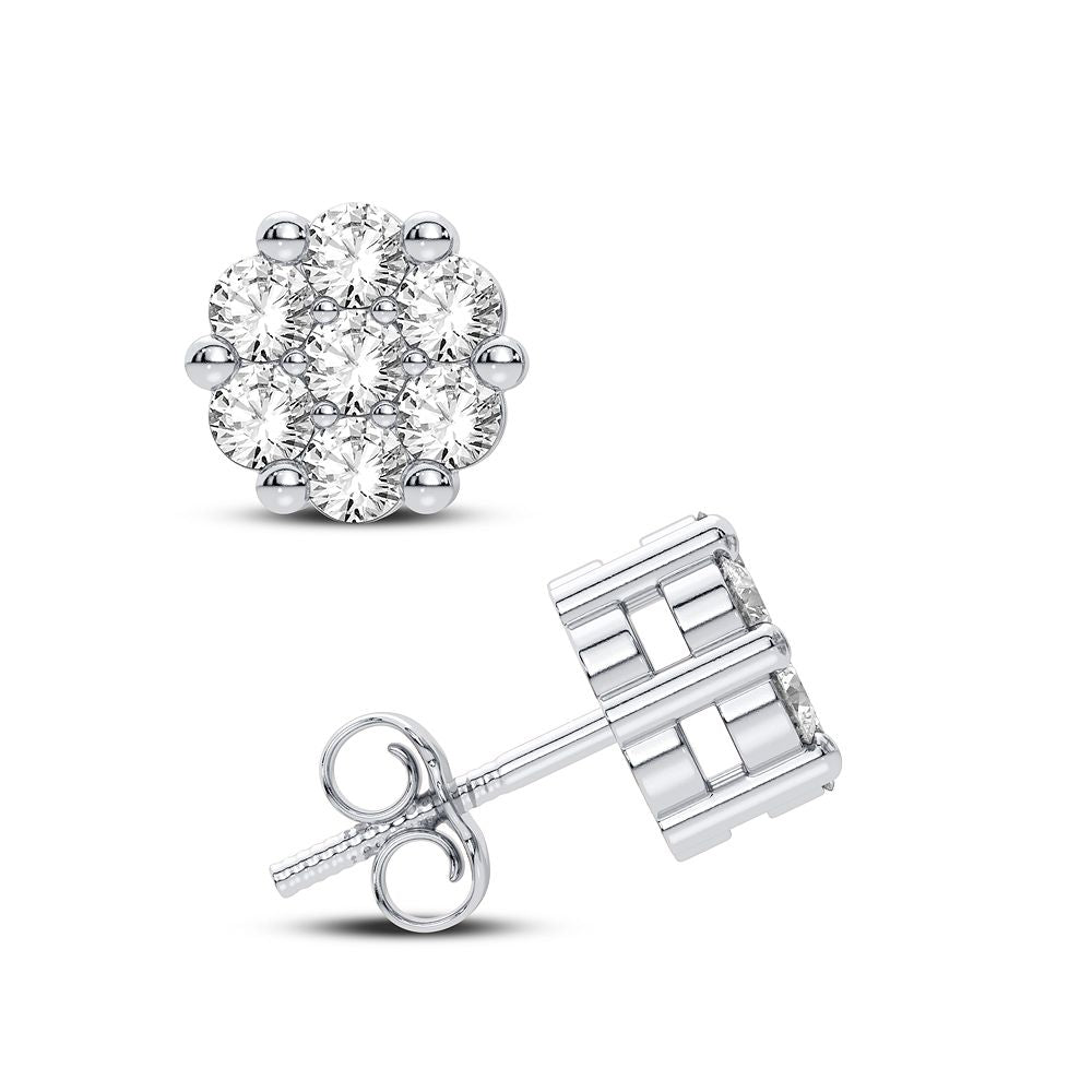 14K White Gold Beautiful 0.32Ct Diamond Earring