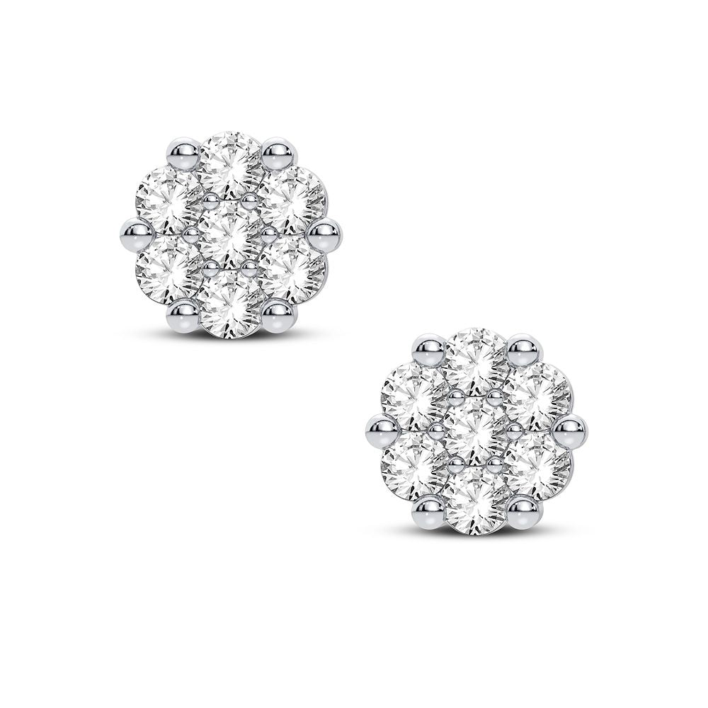 14K White Gold Beautiful 0.32Ct Diamond Earring