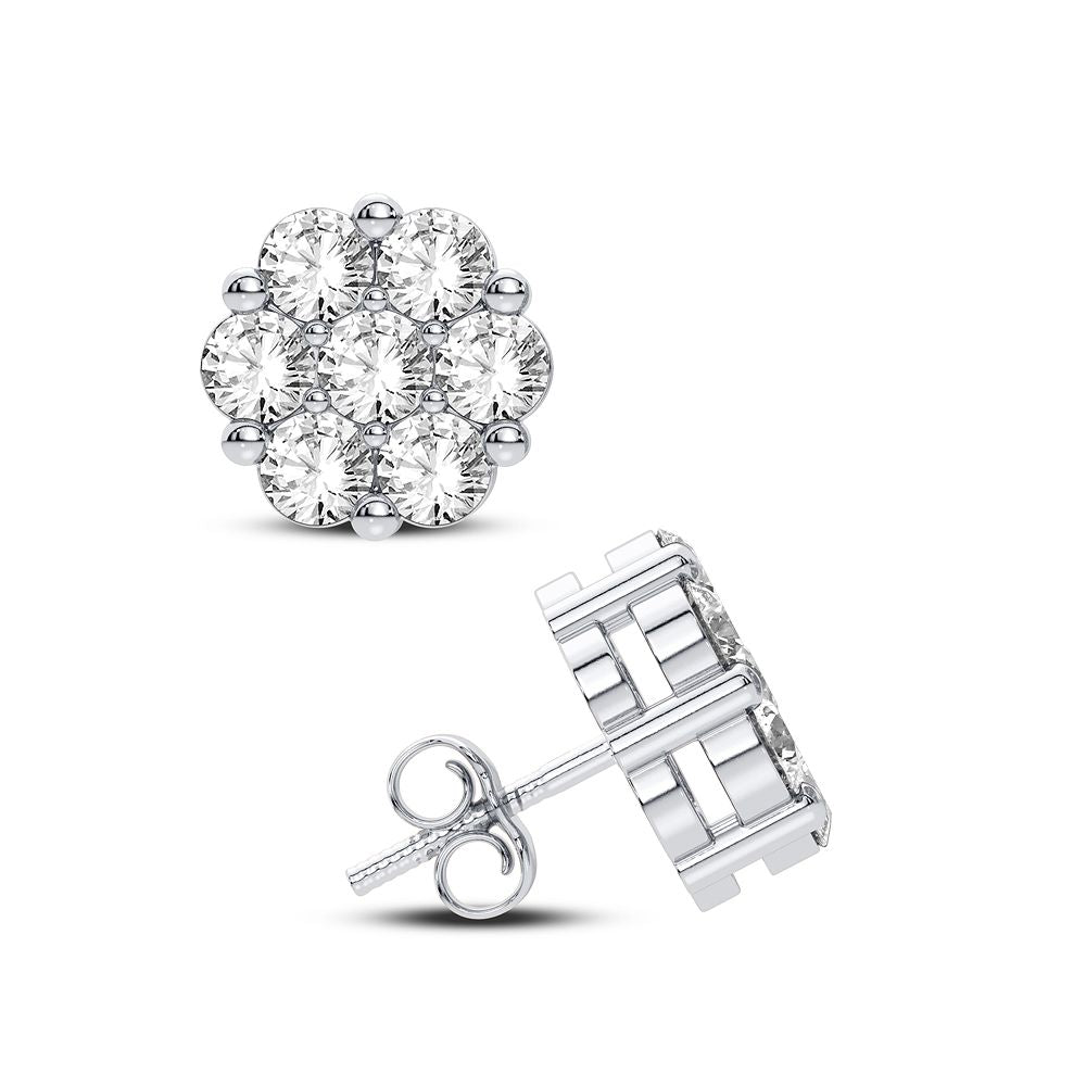 14K White Gold Elegant 1.50Ct Diamond Earring