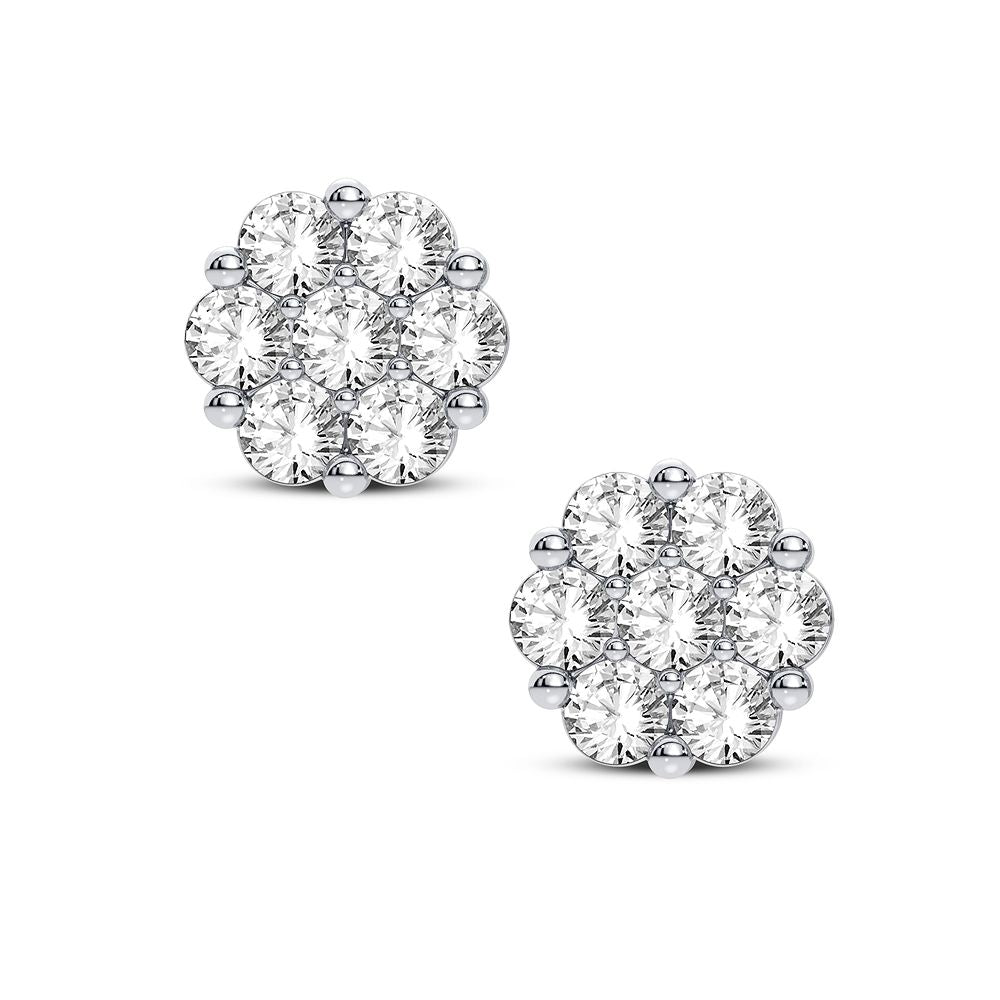 14K White Gold Elegant 1.50Ct Diamond Earring