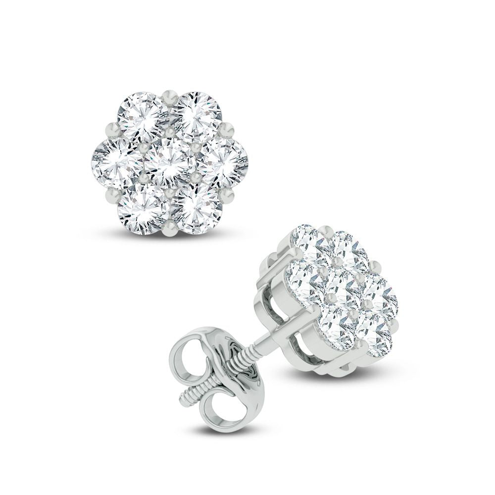 14K White Gold 1.00Ct Diamond Earring