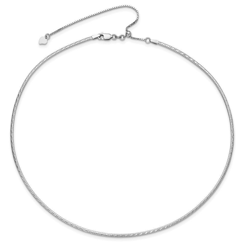 14K White Gold w/Rhodium Reversible Adj. Omega Necklace