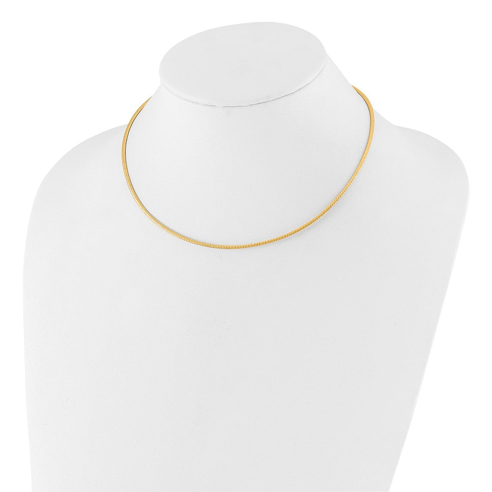 14K Two-tone D/C Reversible 2mm Adjustable Omega Necklace