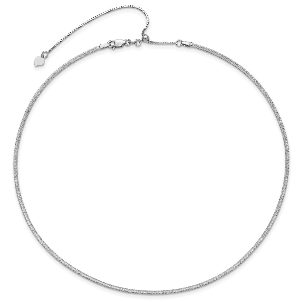 14K Two-tone D/C Reversible 2mm Adjustable Omega Necklace