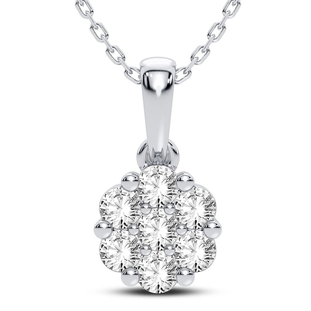 14K White Gold Beautiful 0.50Ct Diamond Pendant