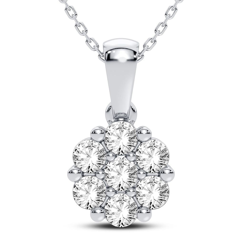 14K White Gold Magnifcnet 1.00Ct Diamond Pendant