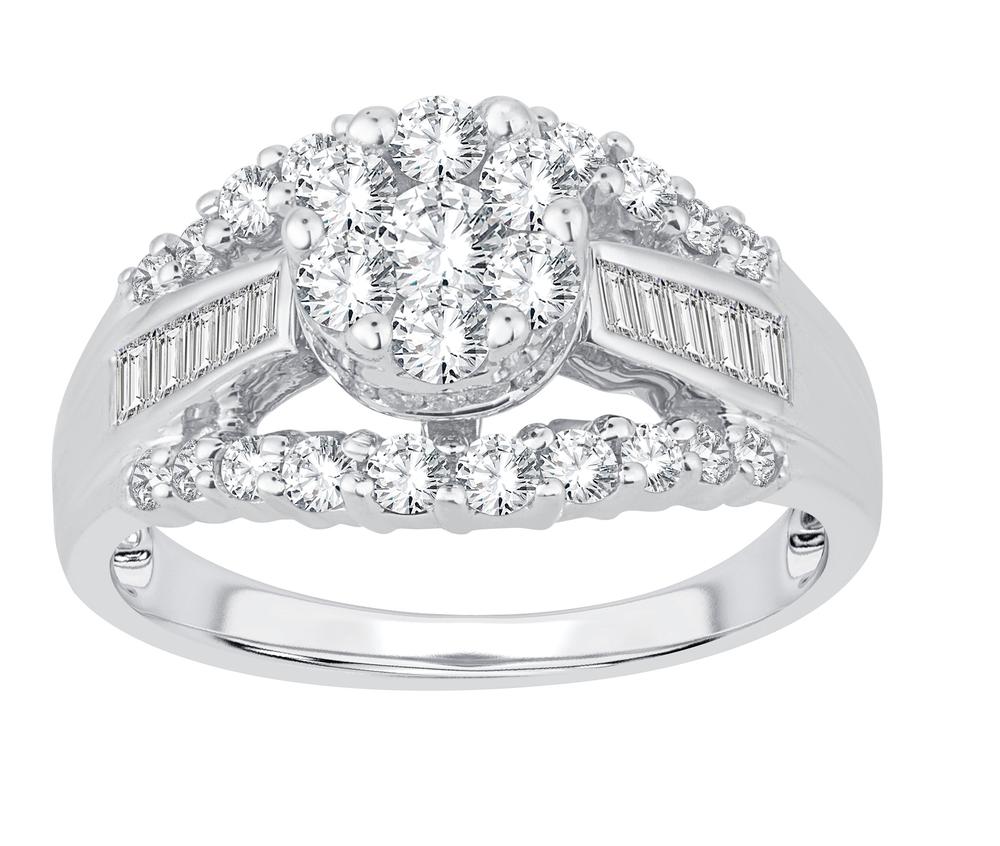 14K White Gold Beautiful  1.00Ct Diamond Bridal Ring