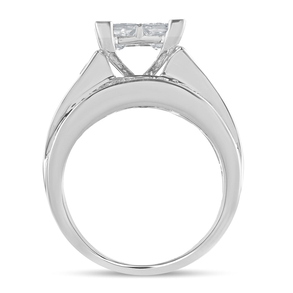 14K White Gold Gorgeous  3.50Ct  Pr/Ct   Diamond  Ring.