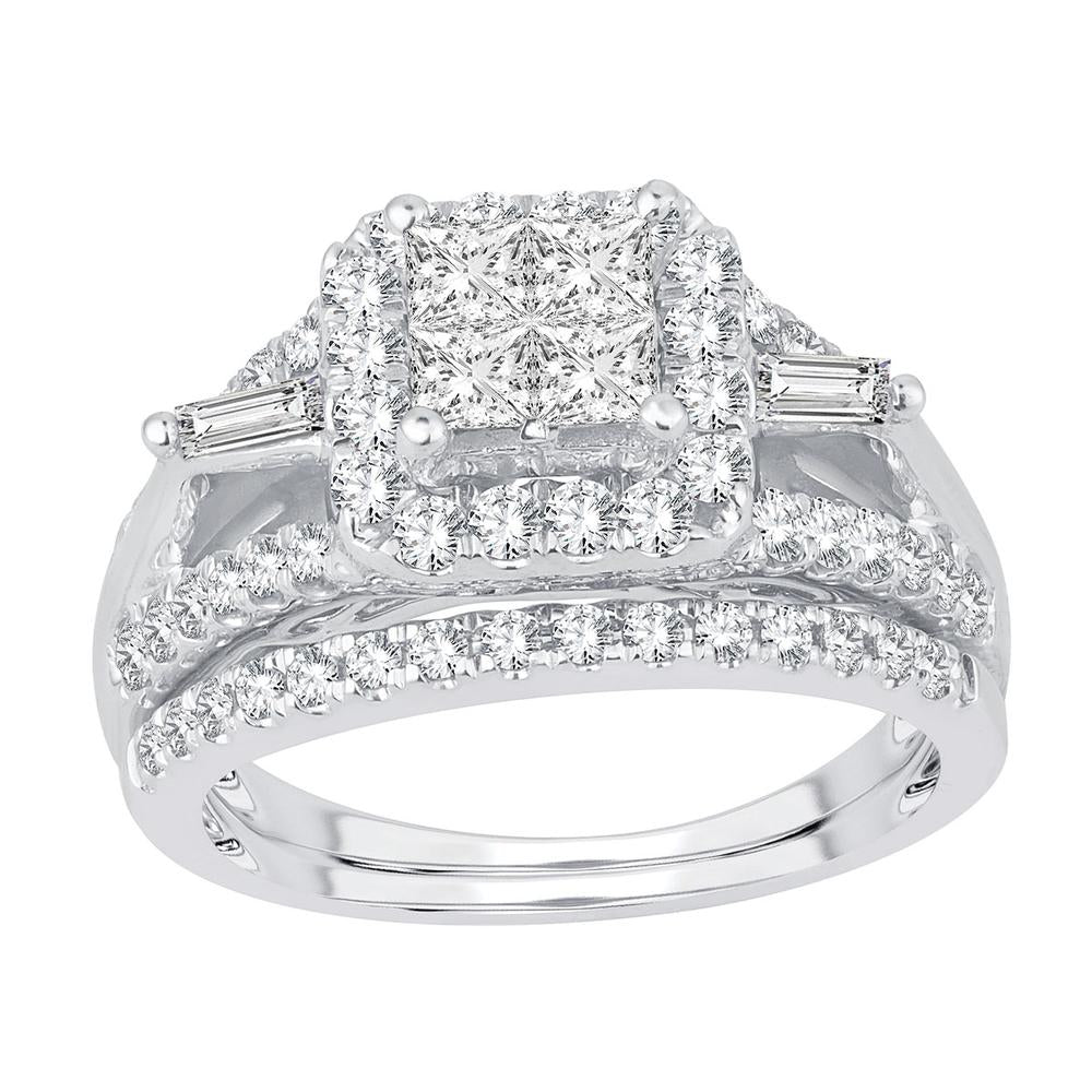 14K White Gold Beautiful  1.50Ct Diamond Bridal Ring