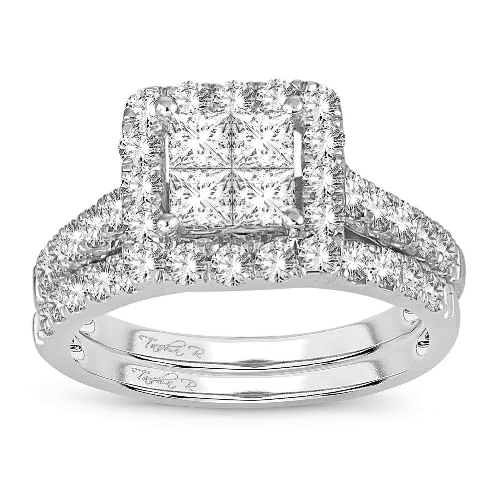 14K White Gold Elegant  1.75Ct Bridal Ring