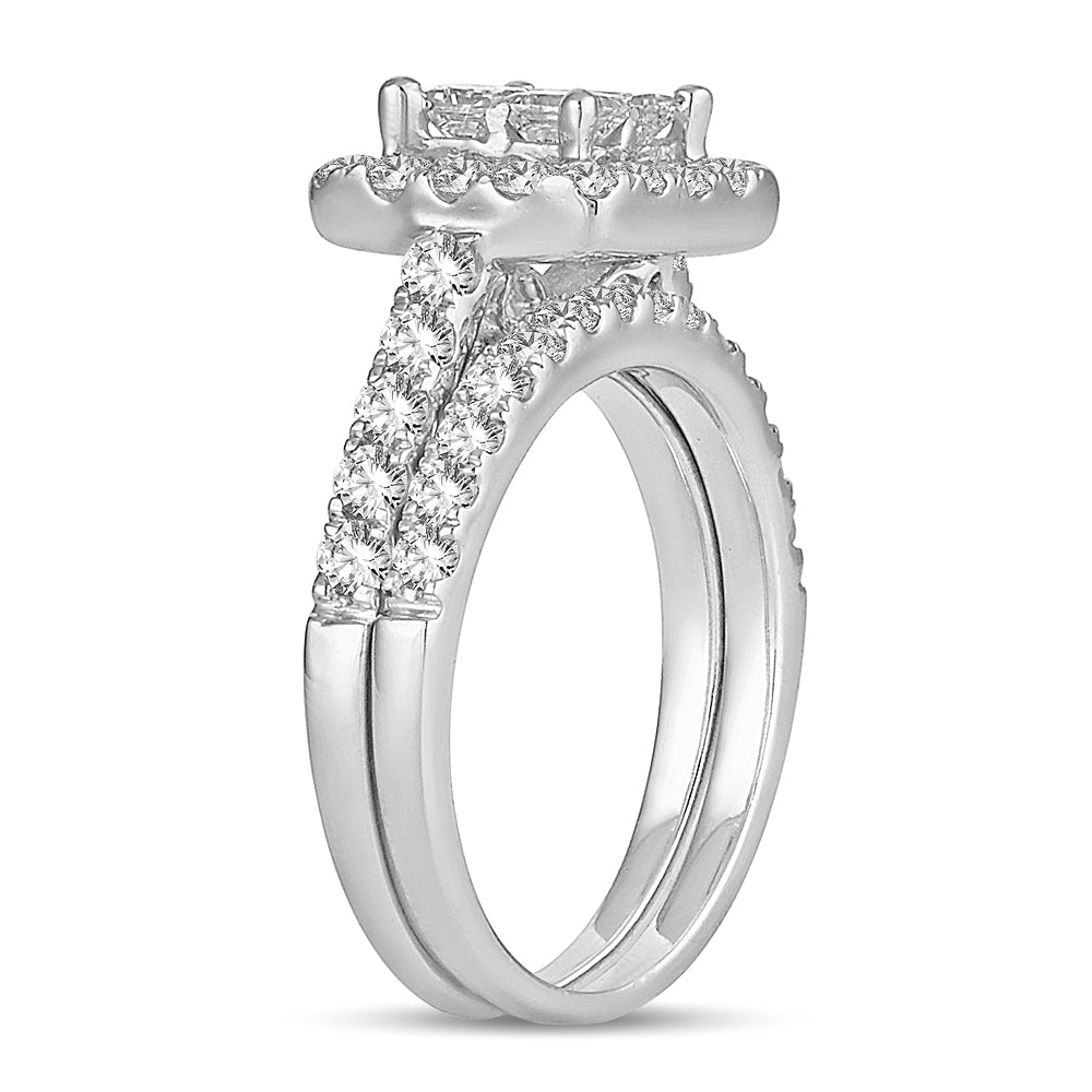 14K White Gold Elegant  1.75Ct Bridal Ring