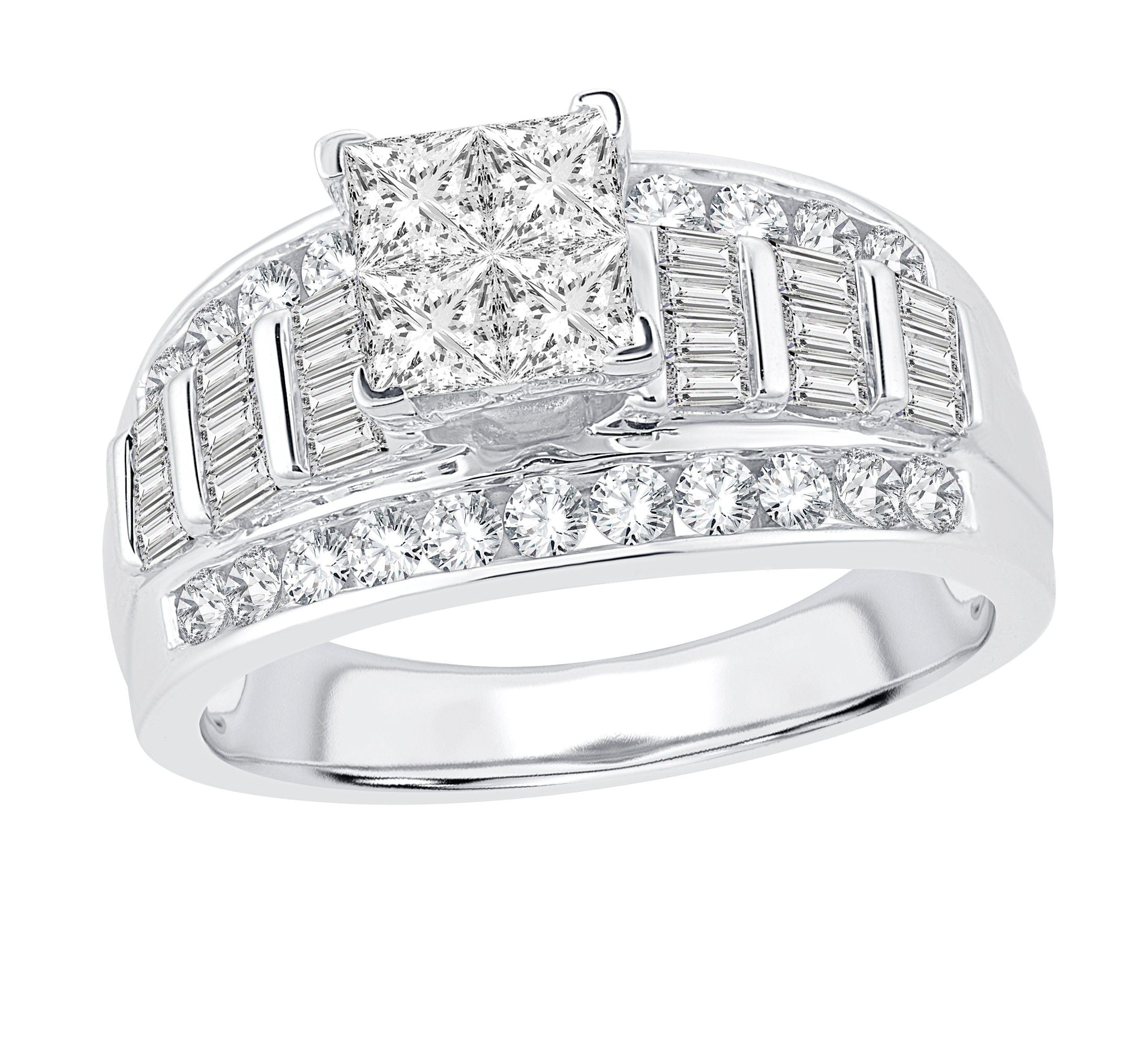 14K White Gold Elegant 1.50Ct Bridal Ring