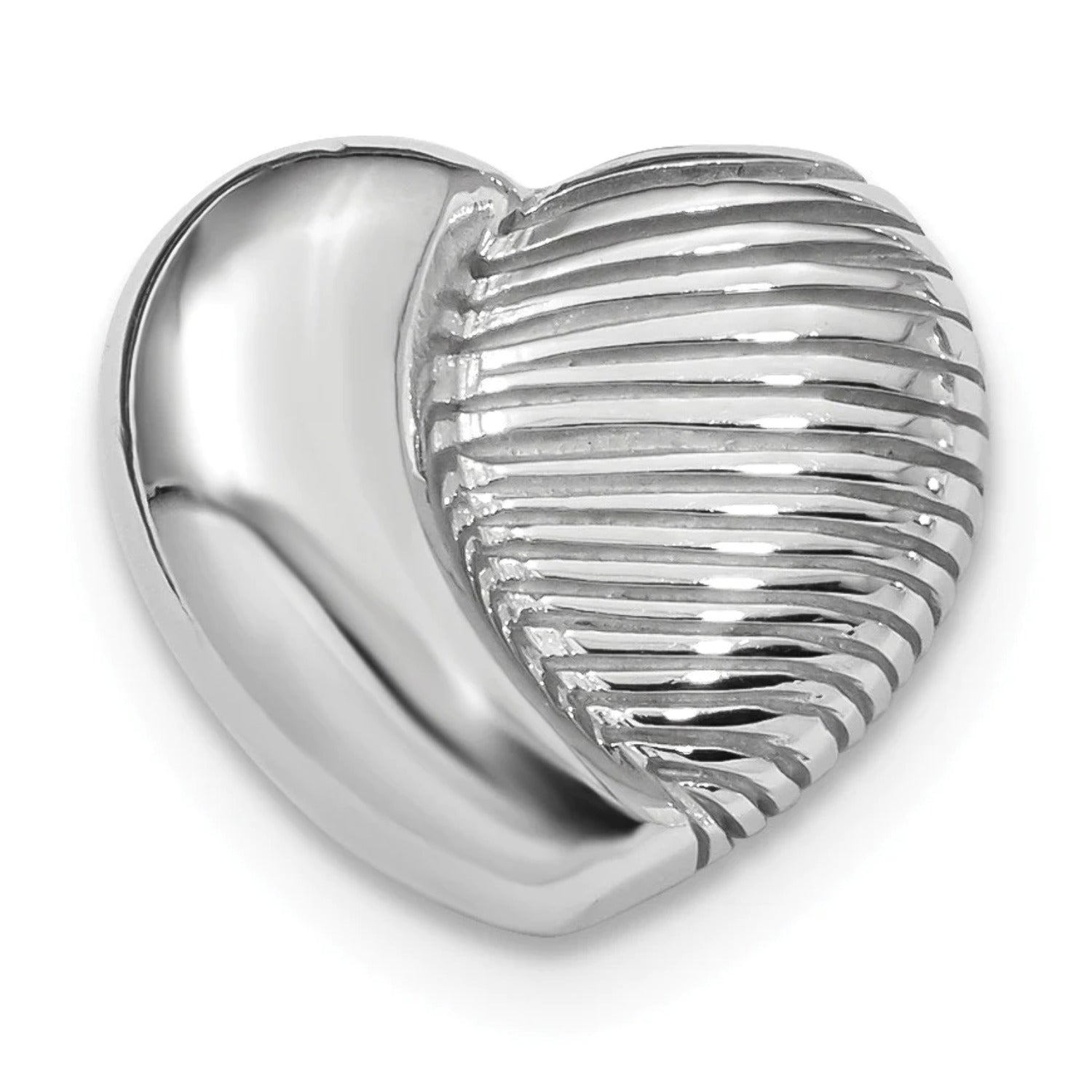 Sterling Silver Rhodium-plated Heart Chain Slide QP4746