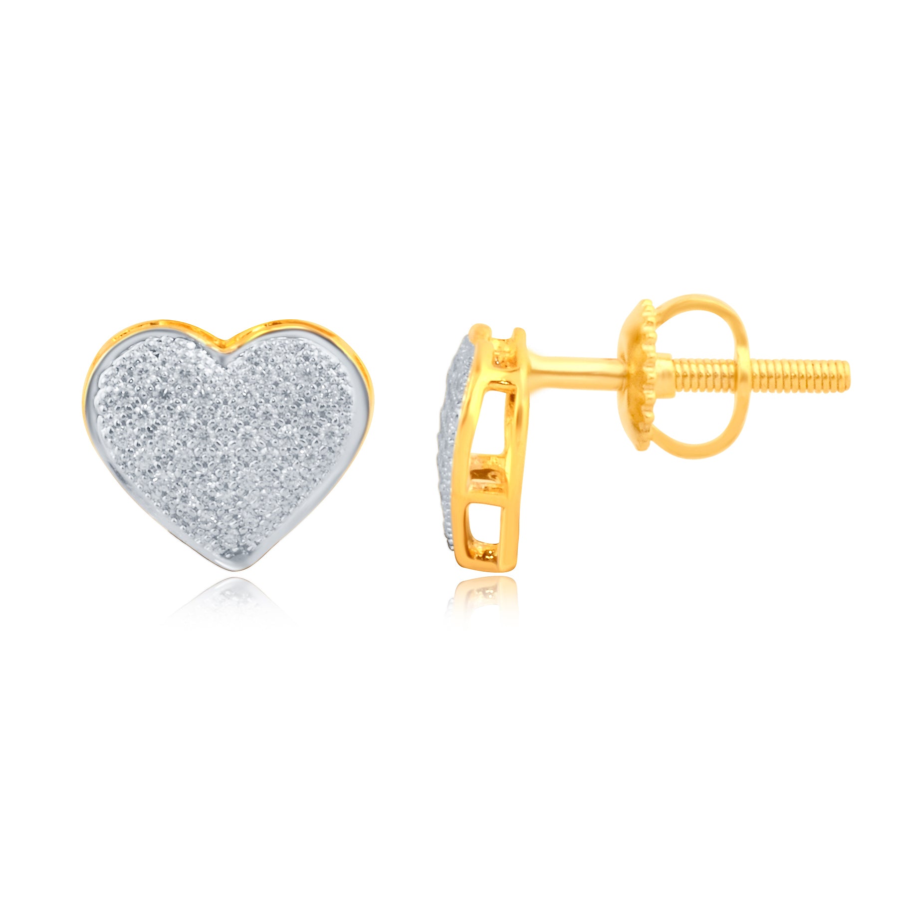 10K Yellowspl Price  0.20Ct D- Heart Earrings