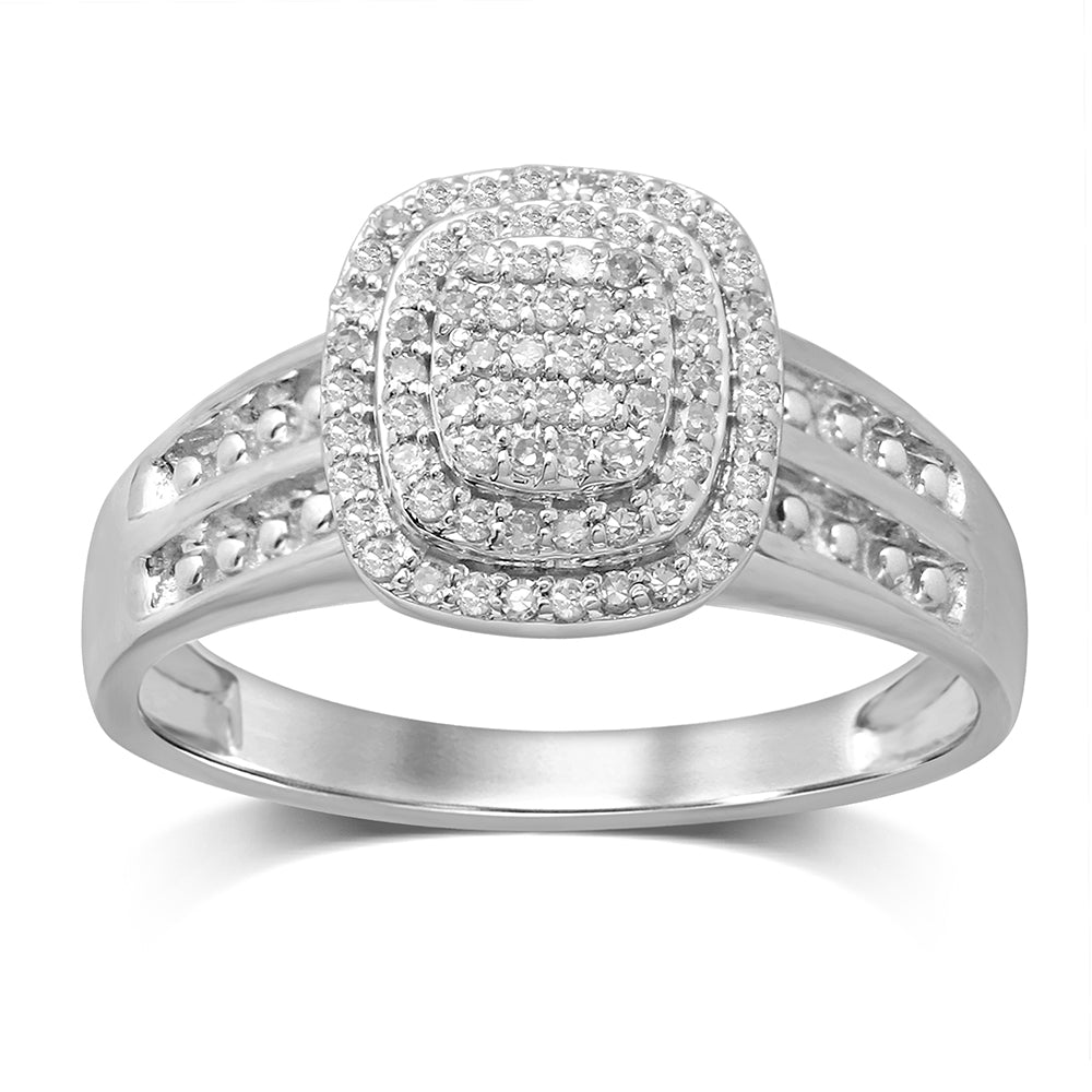 10K White Gold Elegant 0.25Ct Diamond  Fashion Ring