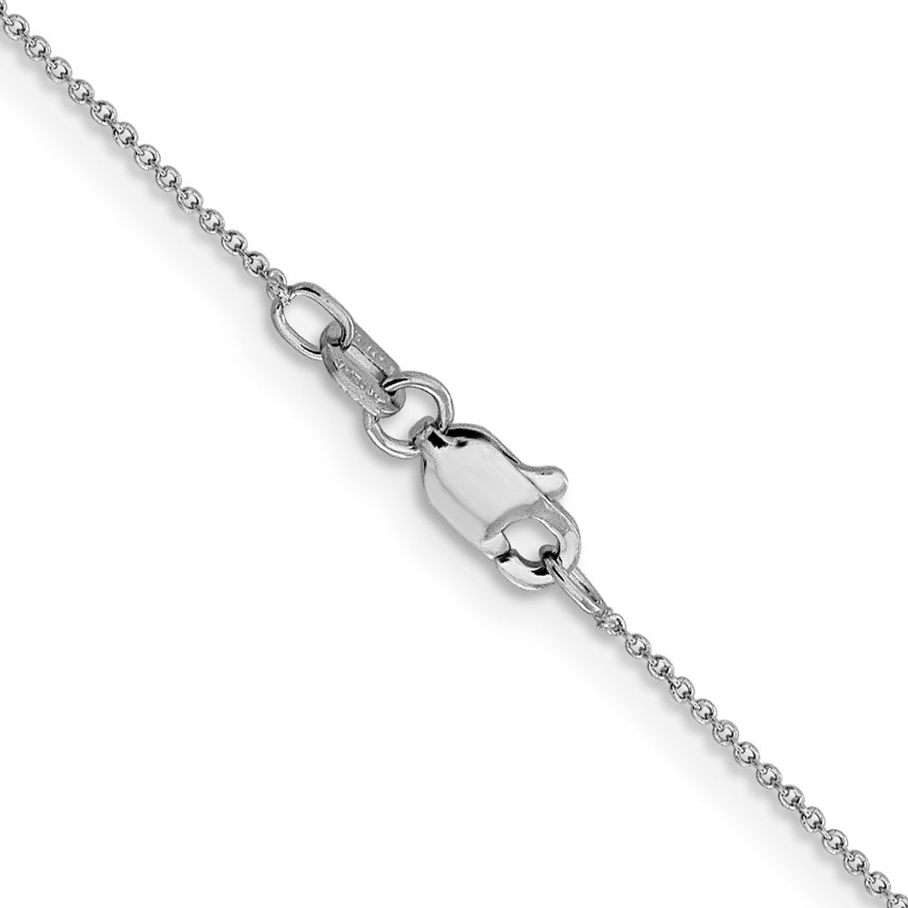 14K White Gold .8mm Round Cable Chain