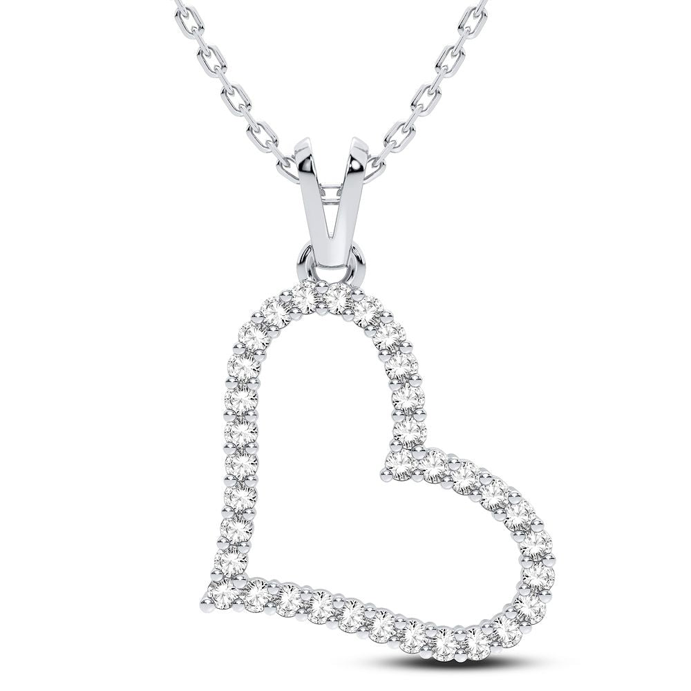 14K White Gold Gorgeous 0.25Ct Diamond Pendant