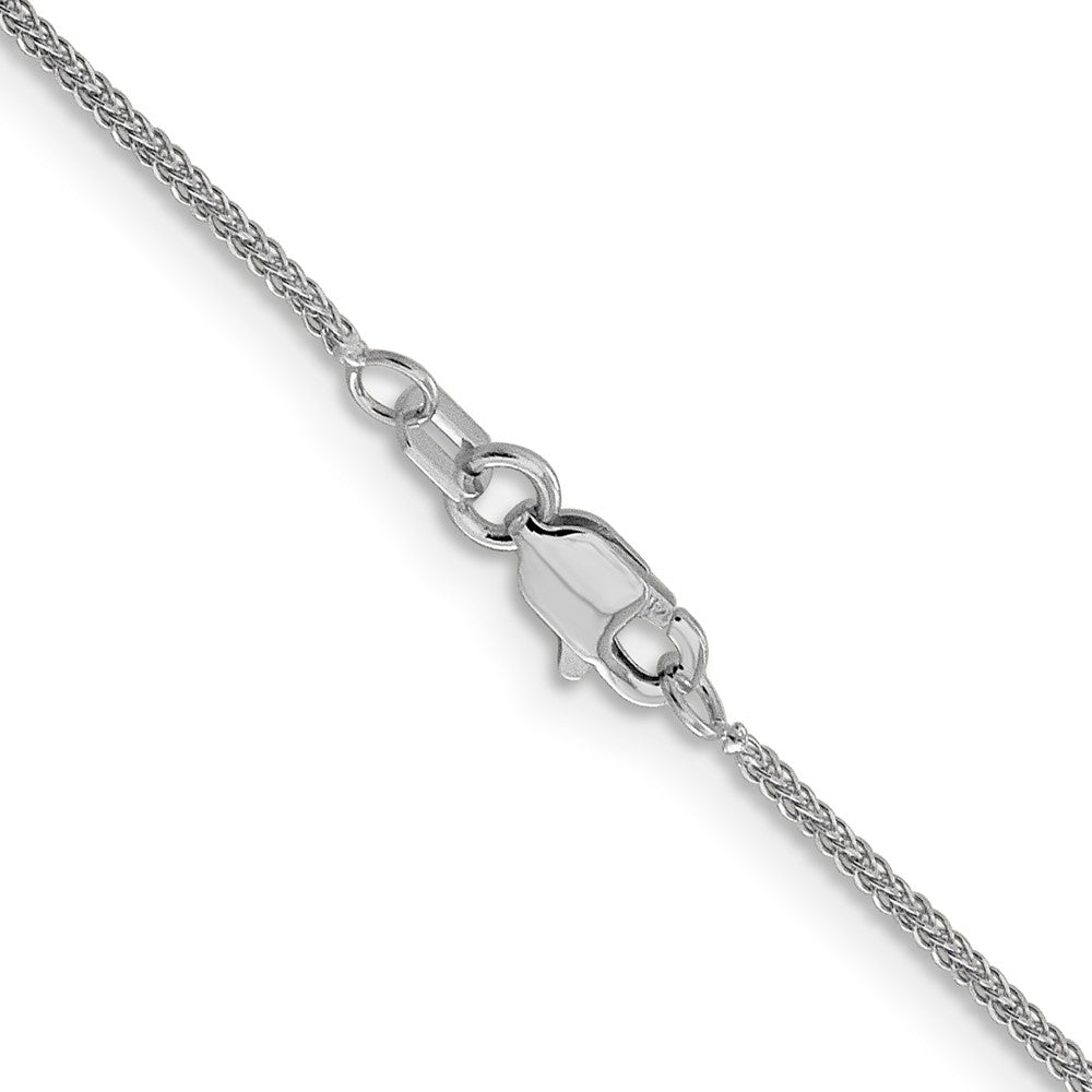 14K White Gold .8mm D/C Quadra Wheat Chain