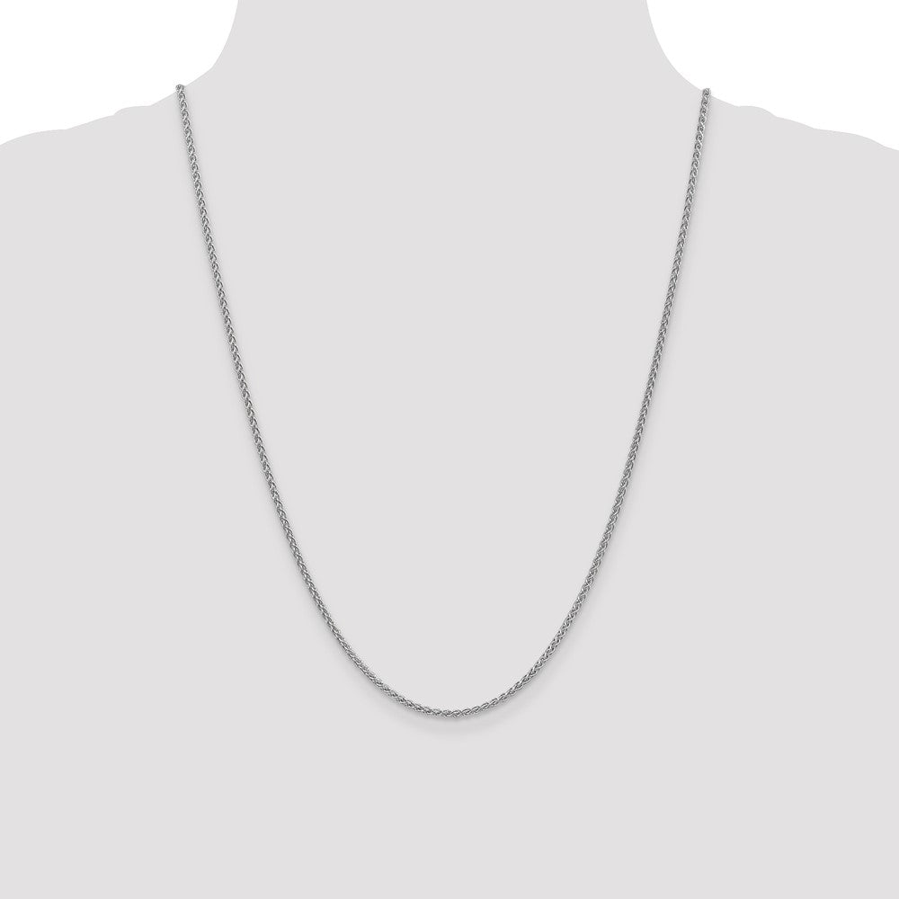 14K White Gold 2.1mm Spiga Chain