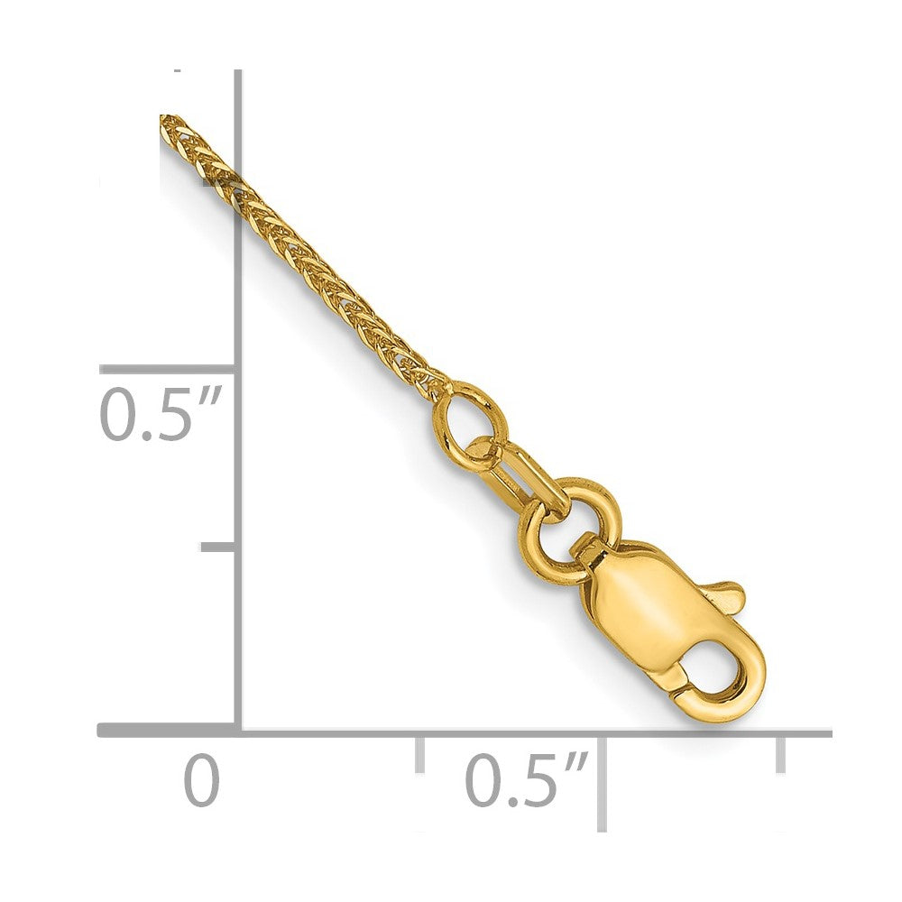 14K .8mm D/C Quadra Wheat Chain Anklet