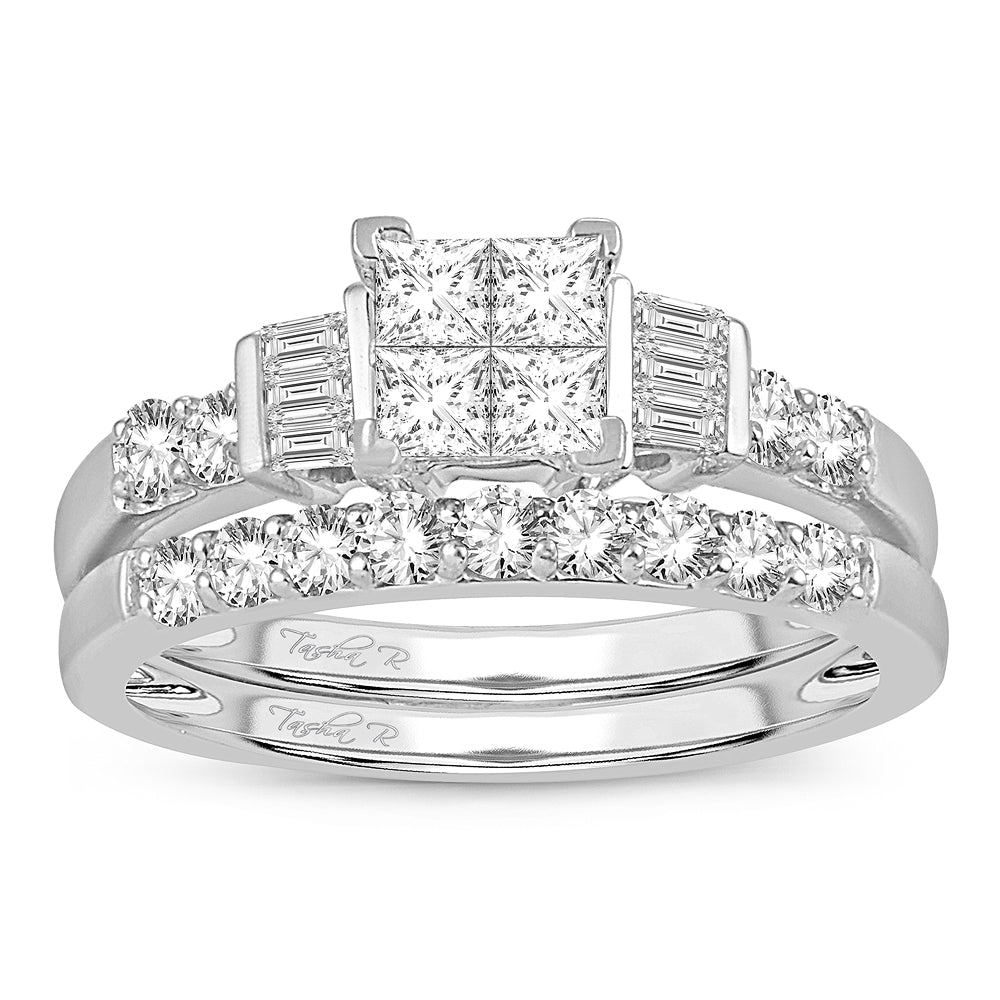 14K White Gold Exquisite  3.00Ct Diamond Bridal  Ring