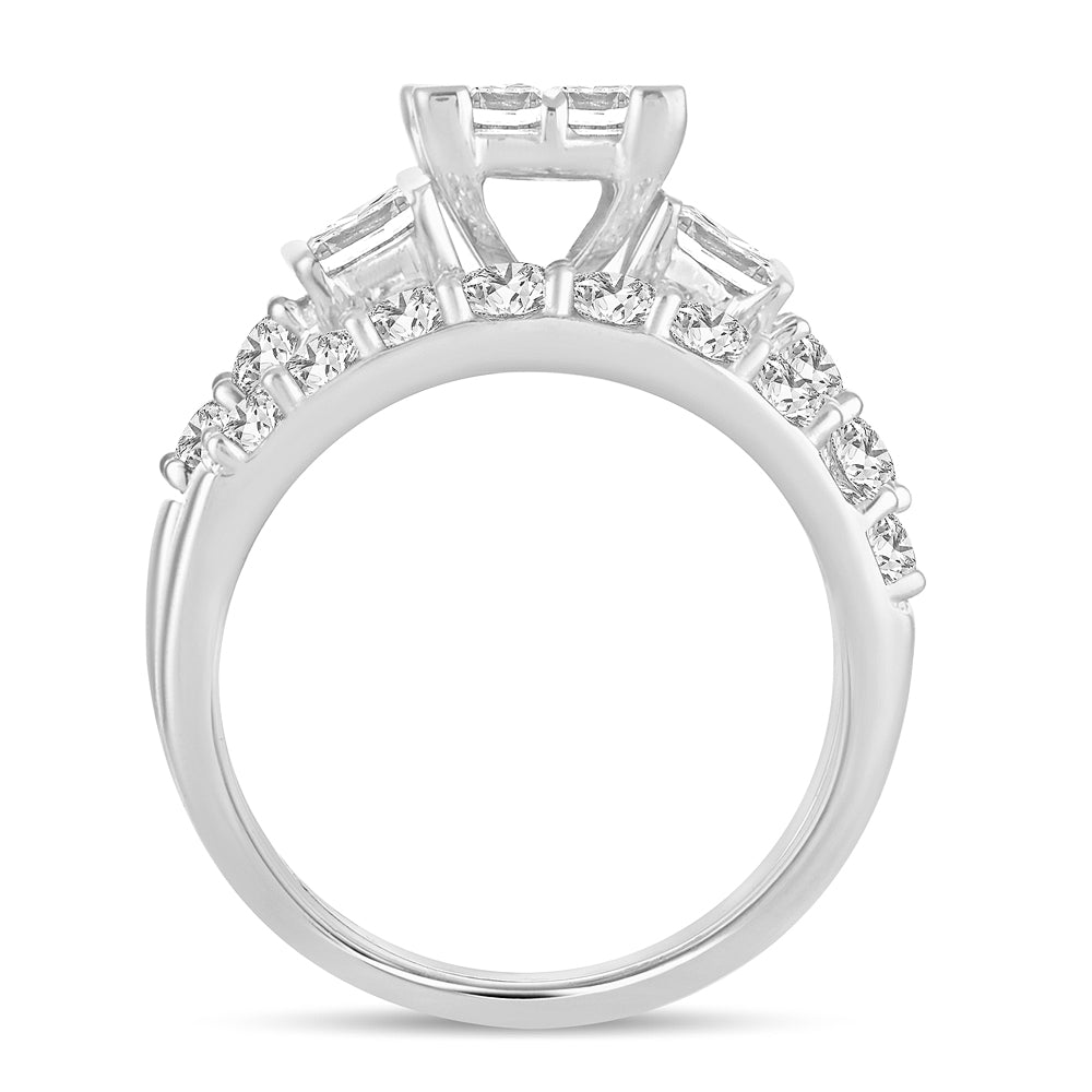 14K White Gold Dazzling  2.00Ct Diamond Bridal  Ring