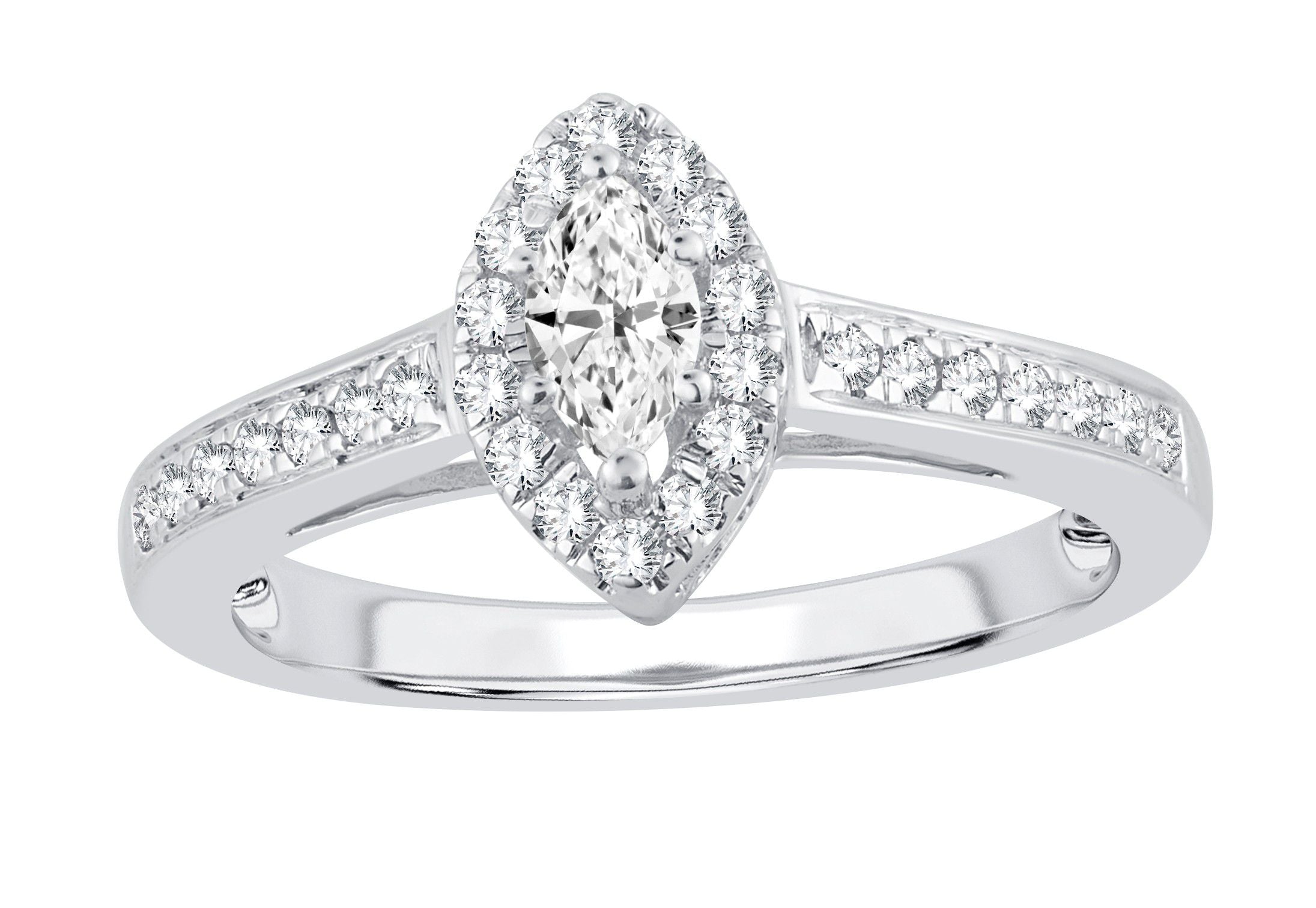 14K White Gold Dazzling 0.50Ct Engagement Ring