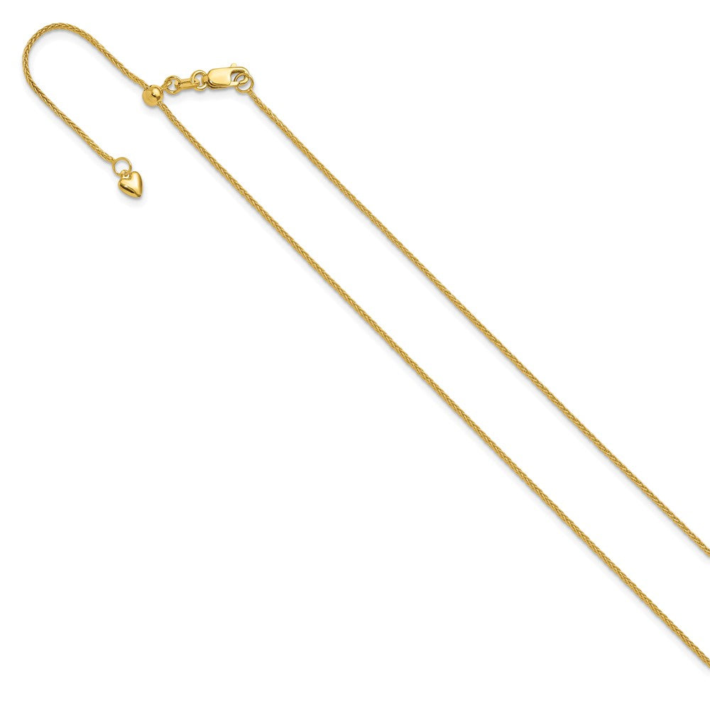 14K Adjustable 1mm Wheat Chain