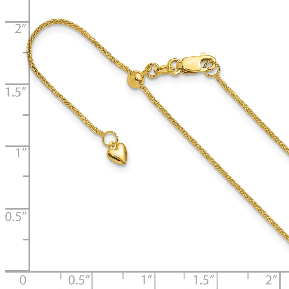 14K Adjustable 1mm Wheat Chain