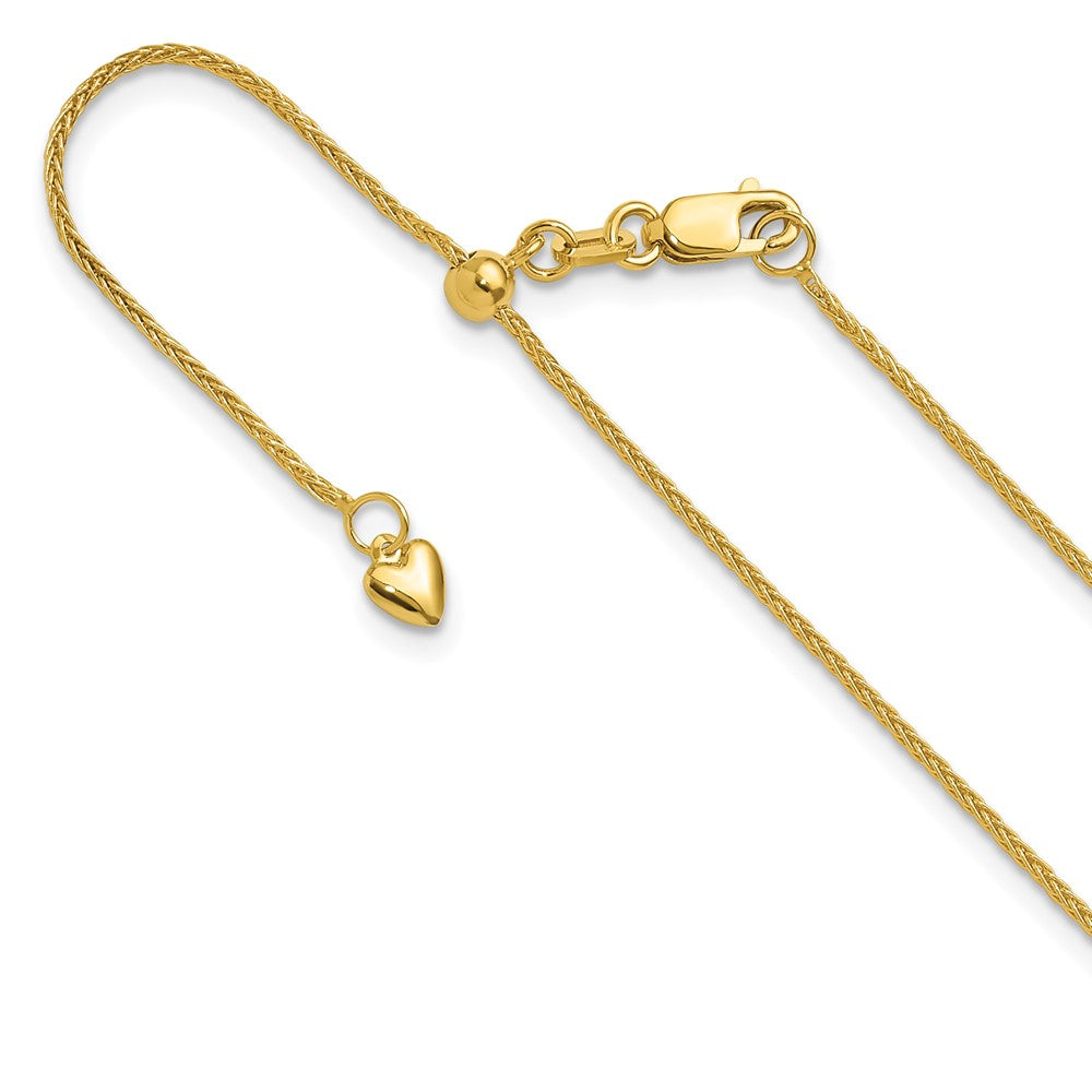 14K Adjustable 1mm Wheat Chain