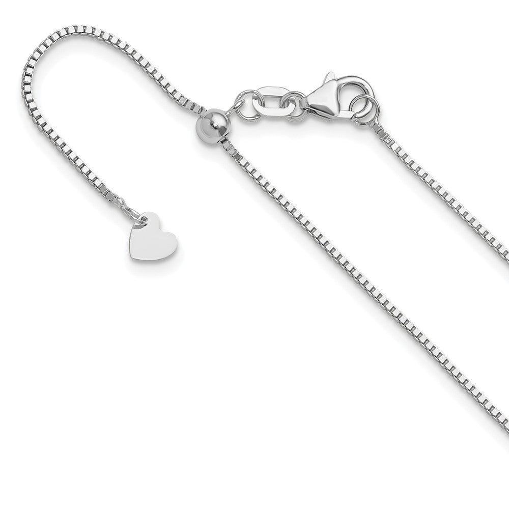 14K White Gold Adjustable .9mm Box Chain