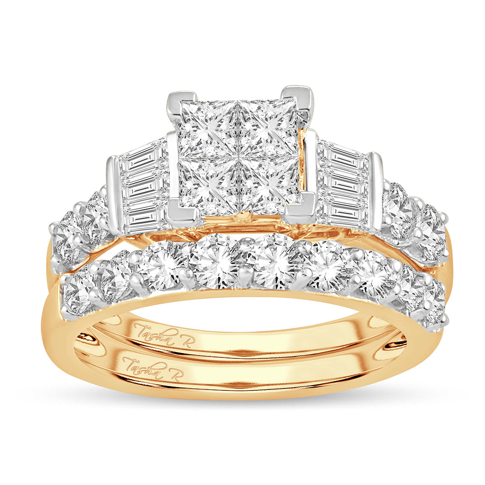 14K Yellow Gold Gorgeous  3.00Ct Diamond Bridal  Ring