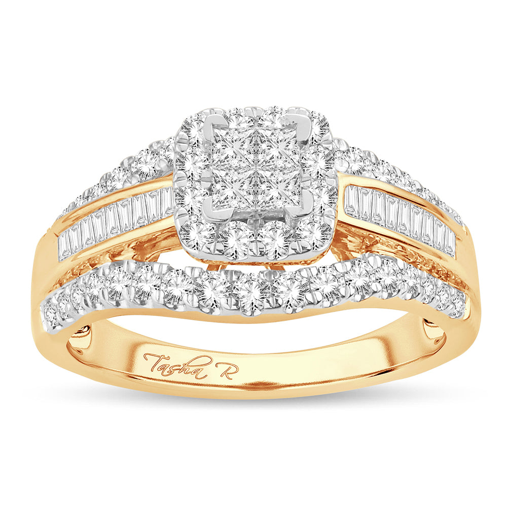 14K Yellow Gold Magnifcnet  2.00Ct Pr/Ct  Diamond Bridal   Ring